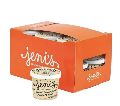 Jeni's Salted Peanut Butter with Chocolate Flecks mini ice cream cups, a sweet gift idea for teen boys.