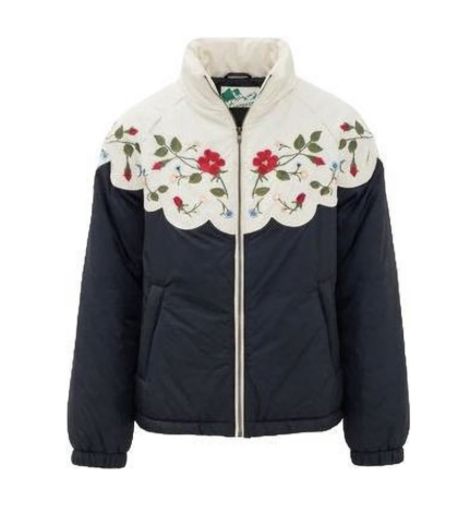 the great puffer jacket. Floral puffer jacket for women. 