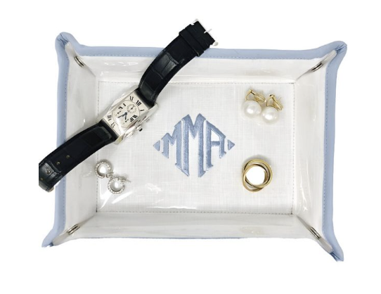 monogrammed jewelry tray for college girls. Organizing tray for women. 
