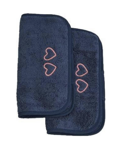 Make up towels with heart embroidery. Make up towel gift for college girls. 