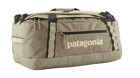 Patagonia Black Hole Duffle bag, a practical holiday gift idea for college guys and weekend travel.