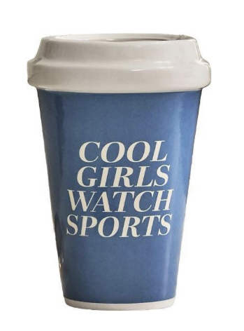 Cool Girls Watch Sport stoneware cup, a fun gift for sports-loving young adult women.