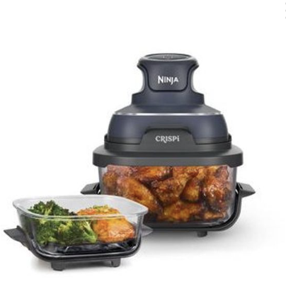 Ninja Crispi four-in-one portable glass air fryer for quick meals at home.