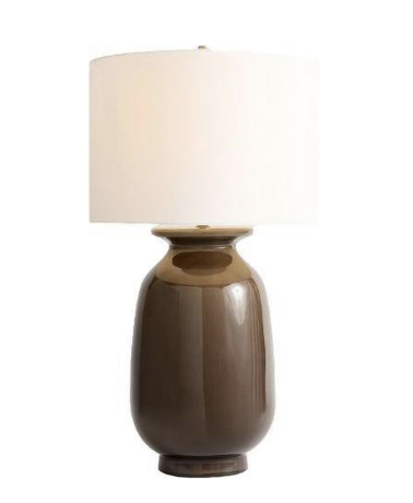 McCoy ceramic tall accent table for a young man's first apartment.