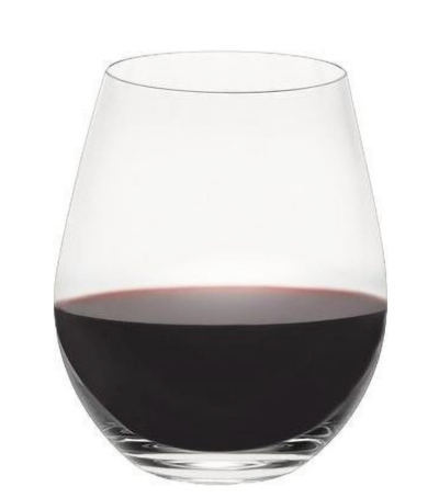 Stemless red wine glasses for serving wine at home and dinner parties
