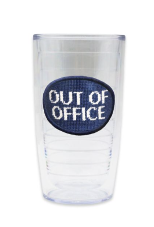 Out of Office tumbler for drinks at home, work, or while traveling