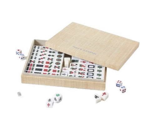 Mahjong tile set for family game nights and enjoying the popular tile game together.