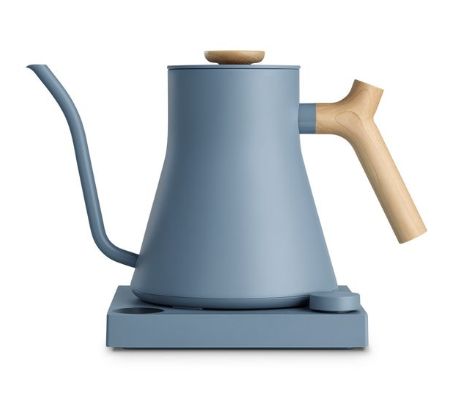 Blue electric kettle for the kitchen, a practical gift for grandparents who enjoy tea or coffee.