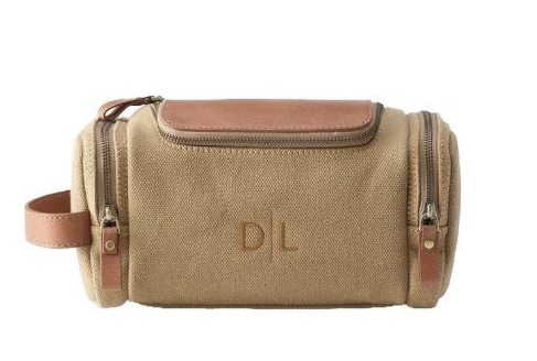 Leather travel pouch for grandads to organize small essentials while traveling.